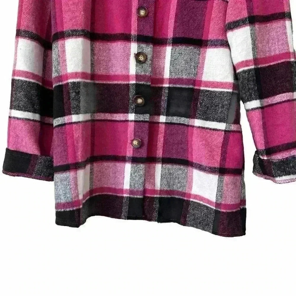 Womens Casual Size Large Shacket Jacket Long Sleeve Button Down Shirts - Picture 4 of 10